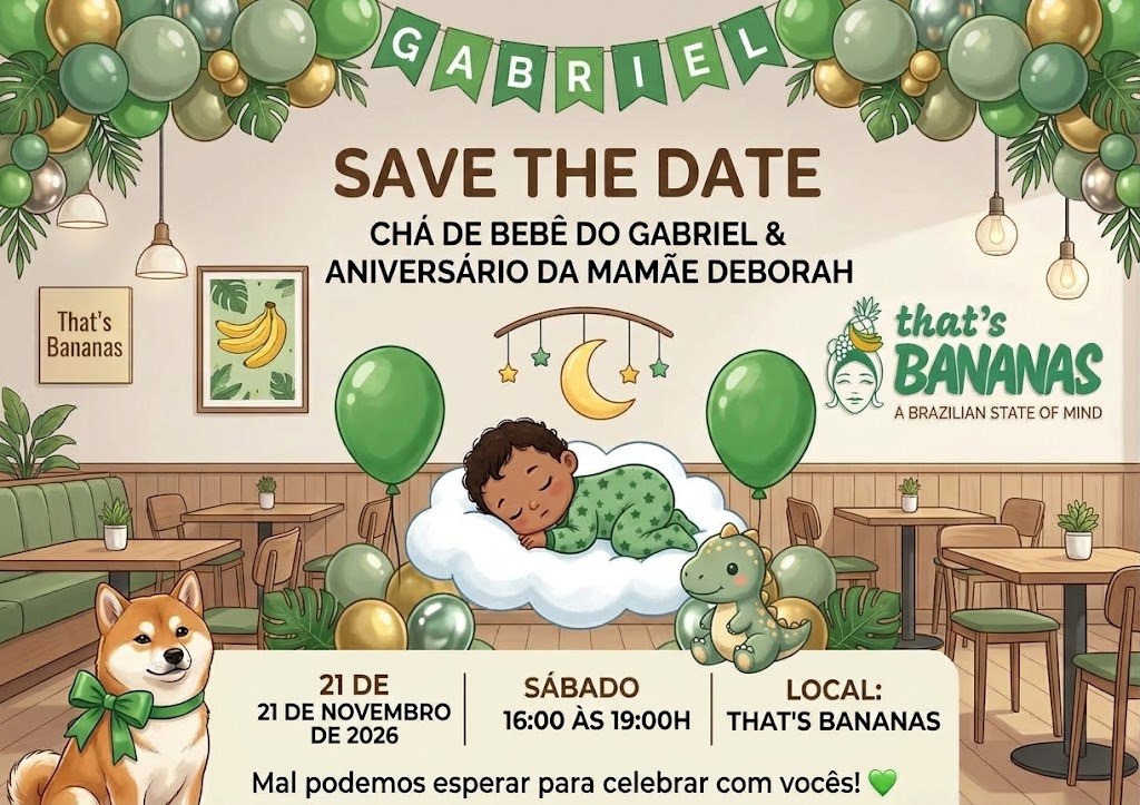 Convite Oficial - Chá de Bebê do Gabriel e Aniversário da Deborah